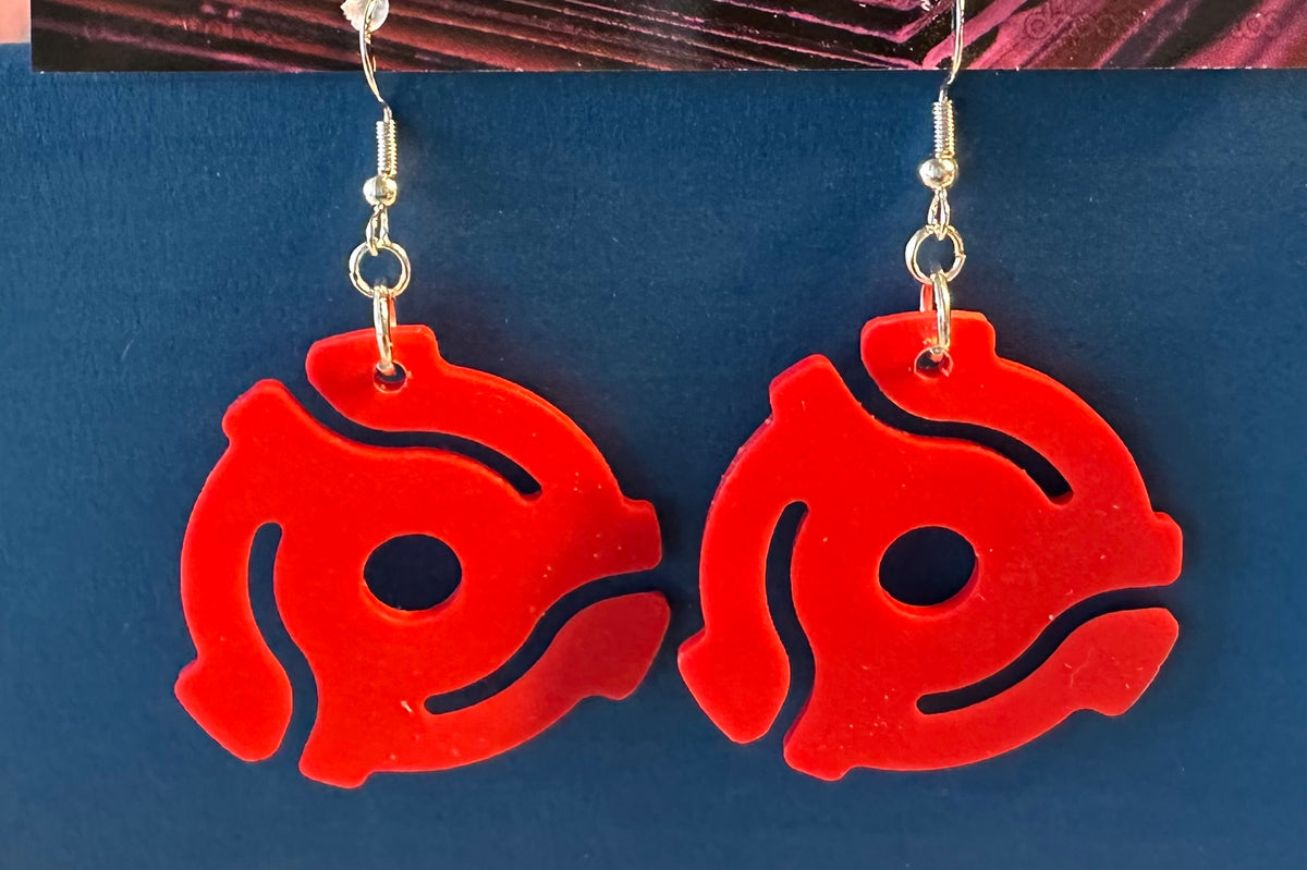 45 Adapter Earrings - red