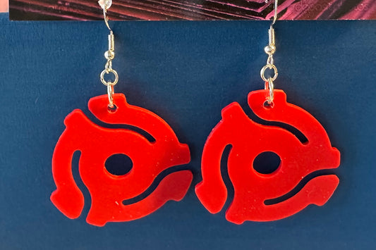 45 Adapter Earrings - red